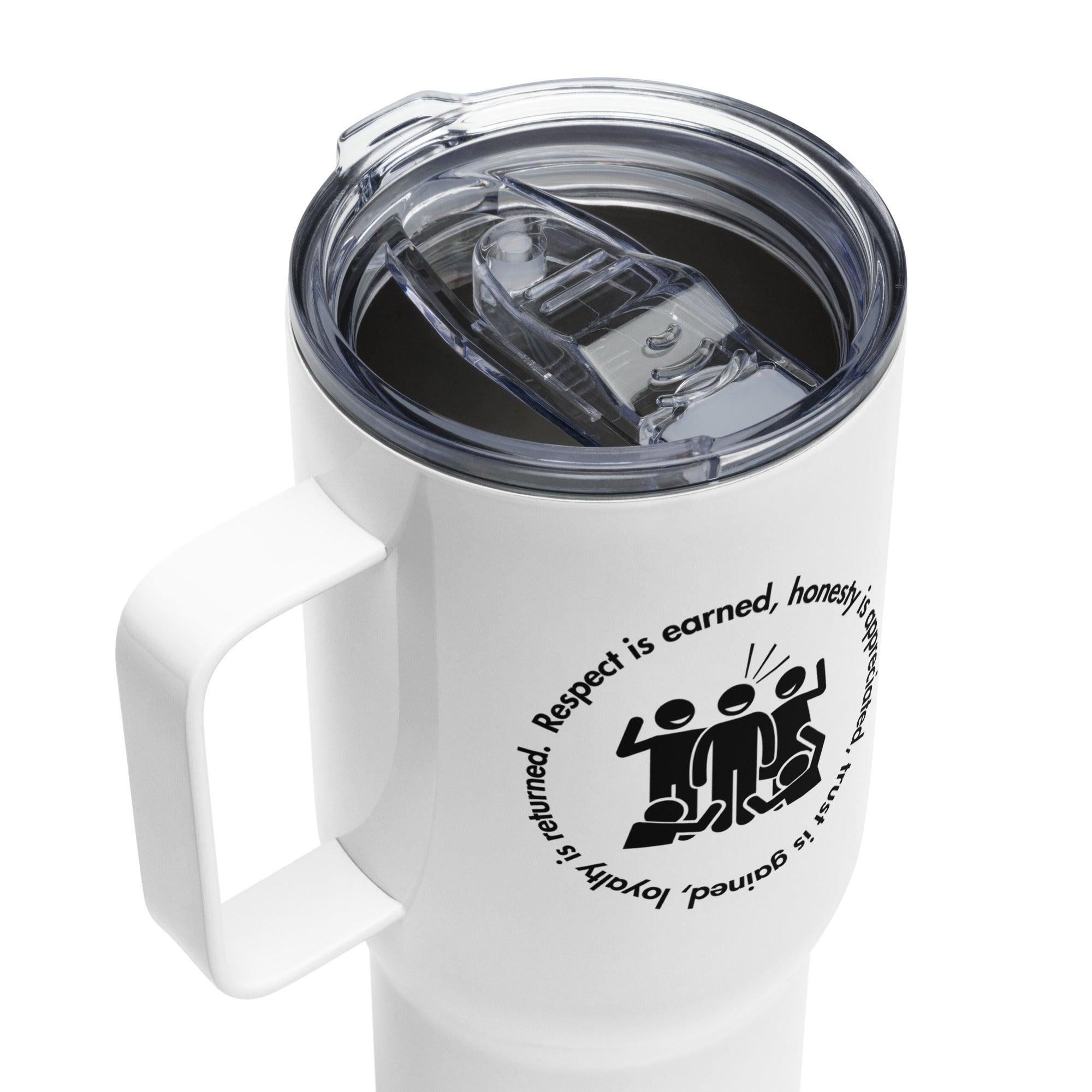 Printed Motivational Travel Mug with Monochrome Design - Inspire Cups