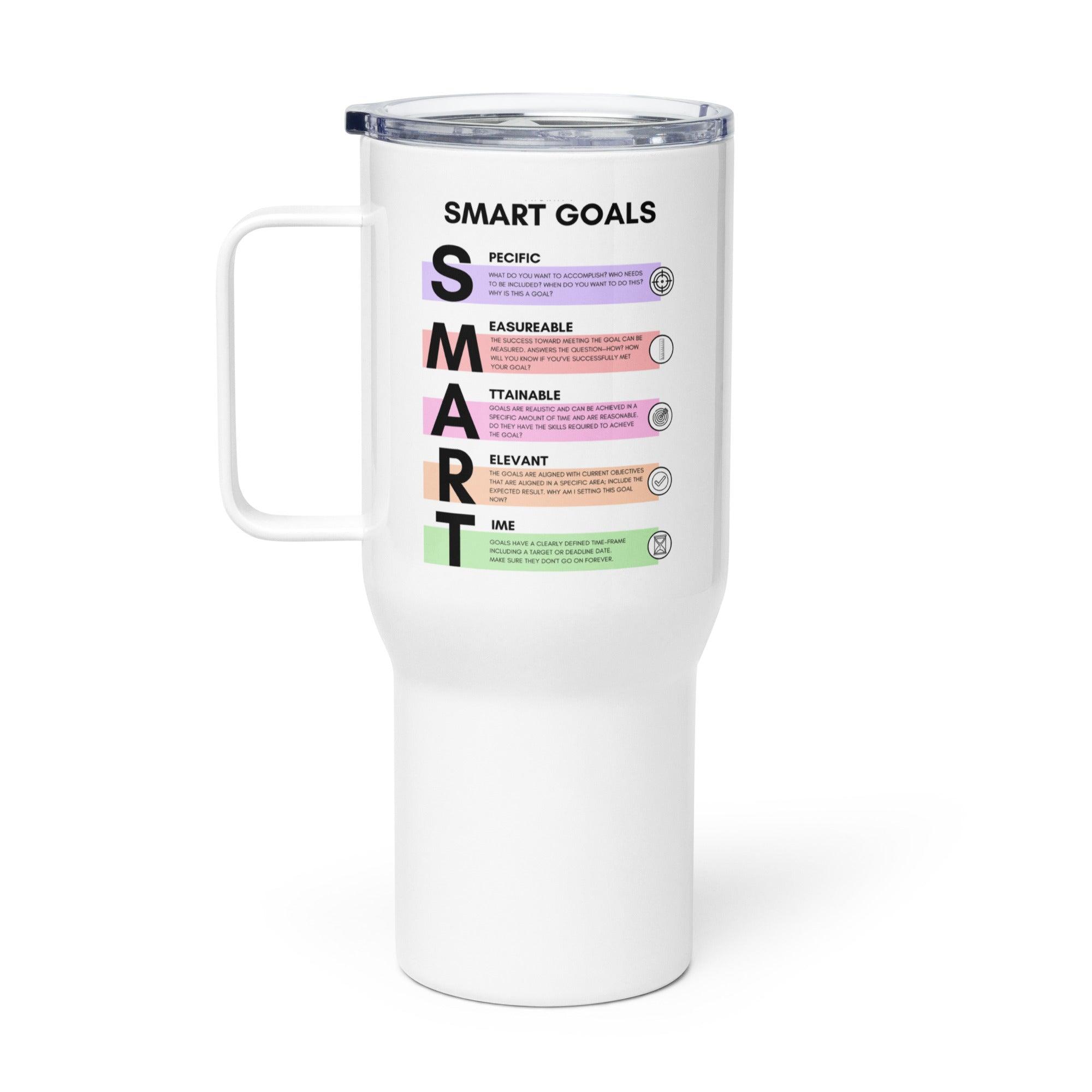SMART Goals Printed Travel Mugs With Motivational Design - Inspire Cups