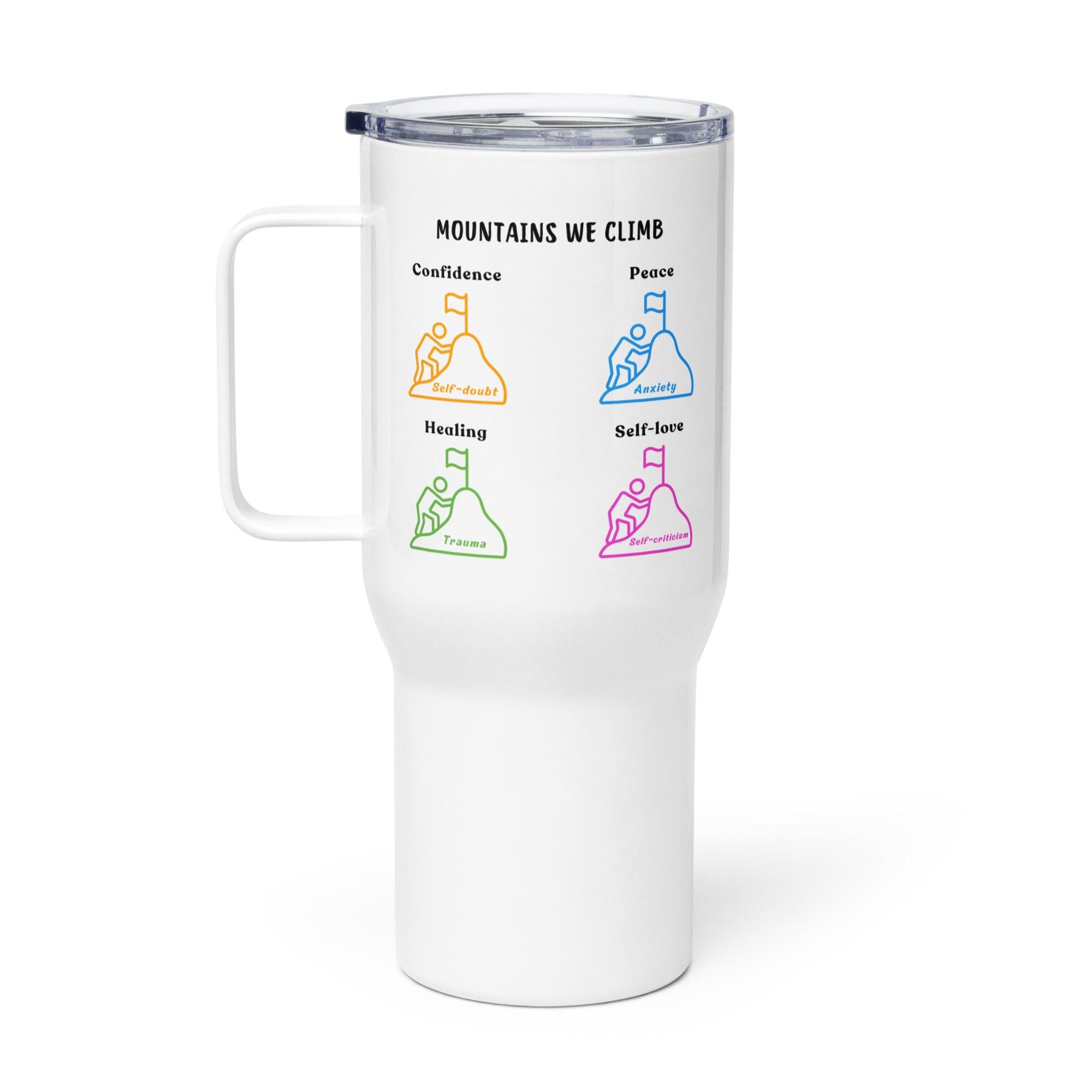 Mountains We Climb Printed Travel Mug Highlights Six Pillars - Inspire Cups