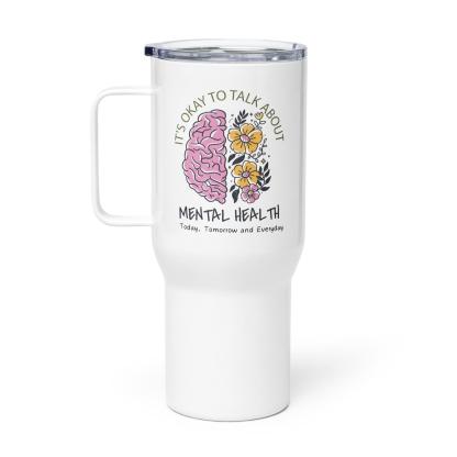 Health Talk Travel Mug Promotes Wellness With Floral Print - Inspire Cups