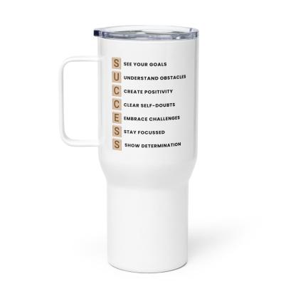 Success Printed Travel Mugs With Inspirational Acronym - Inspire Cups