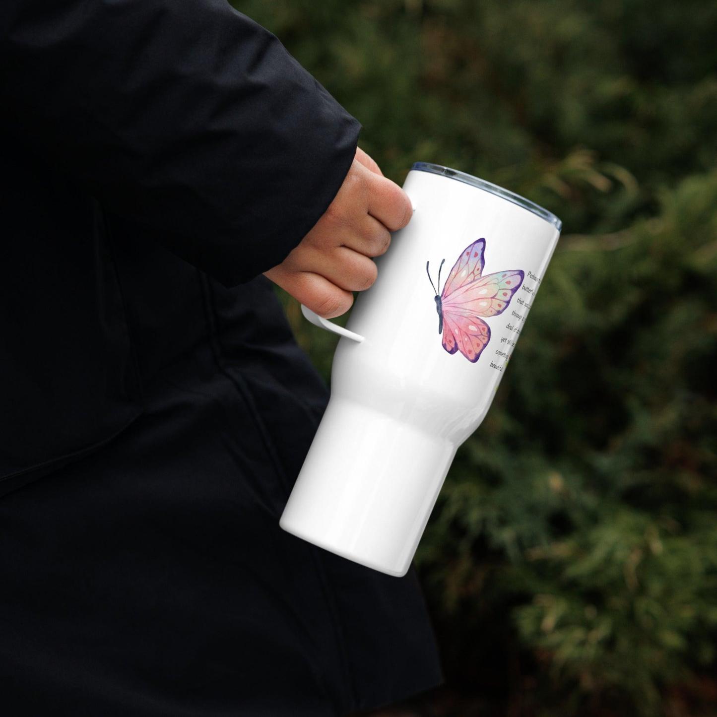 Butterfly Travel Mug – Inspirational Quote on Growth - Inspire Cups