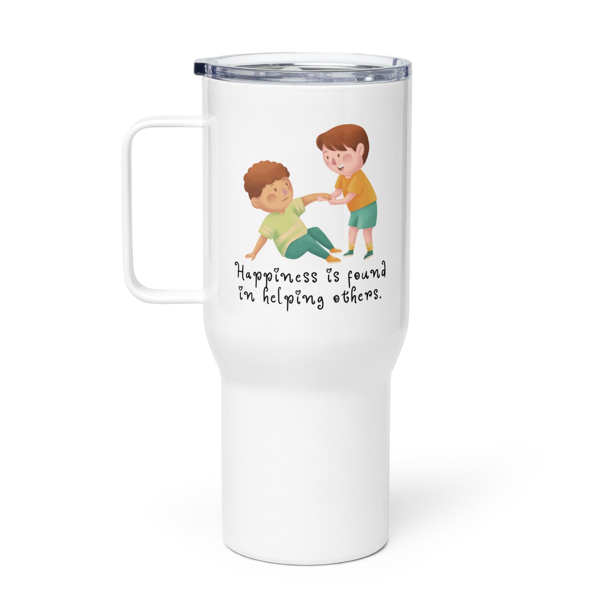 Happiness Inspirational Printed Travel Mug With Sleek Design - Inspire Cups
