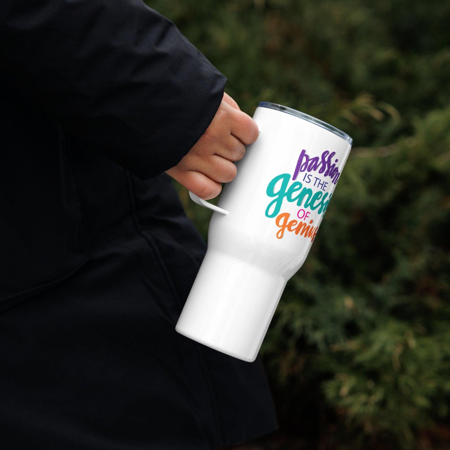Passion Genius Travel Mug with Inspirational Quote and Glossy Finish - Inspire Cups