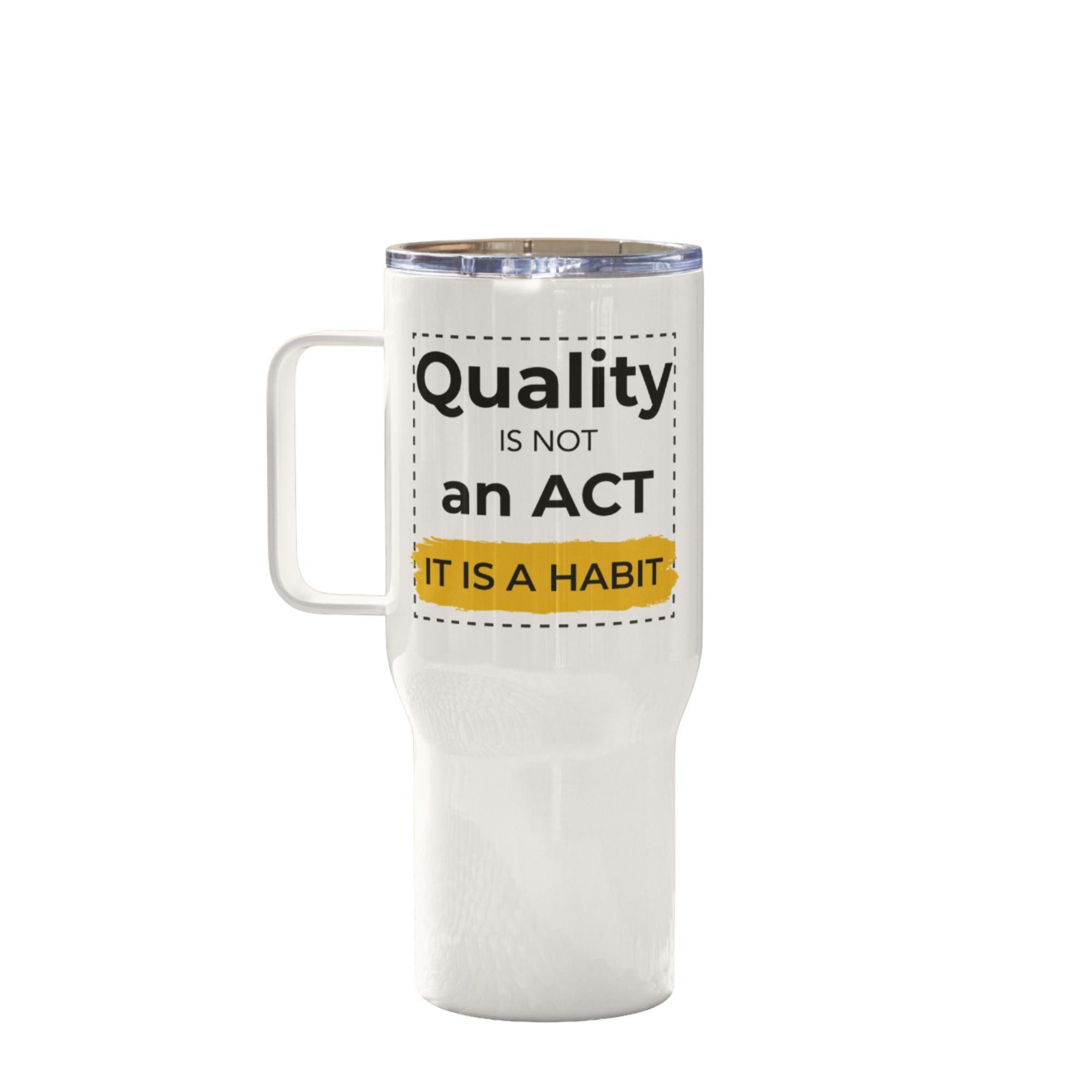 Act Motivational Travel Mug with Bold Typography and Ceramic Finish - Inspire Cups