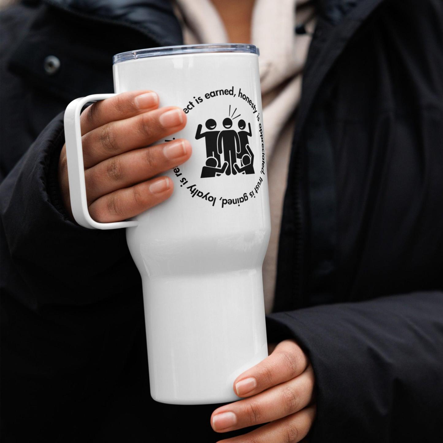 Printed Motivational Travel Mug with Monochrome Design - Inspire Cups