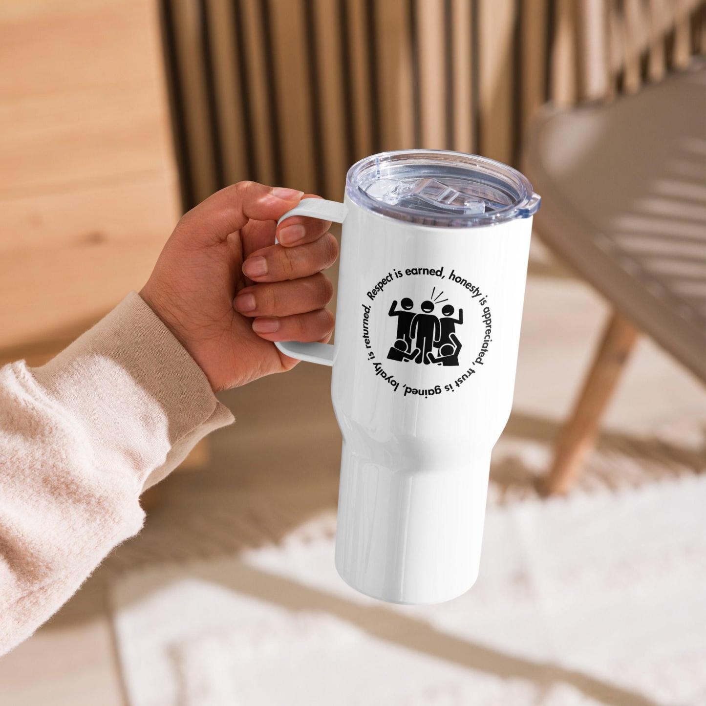Printed Motivational Travel Mug with Monochrome Design - Inspire Cups