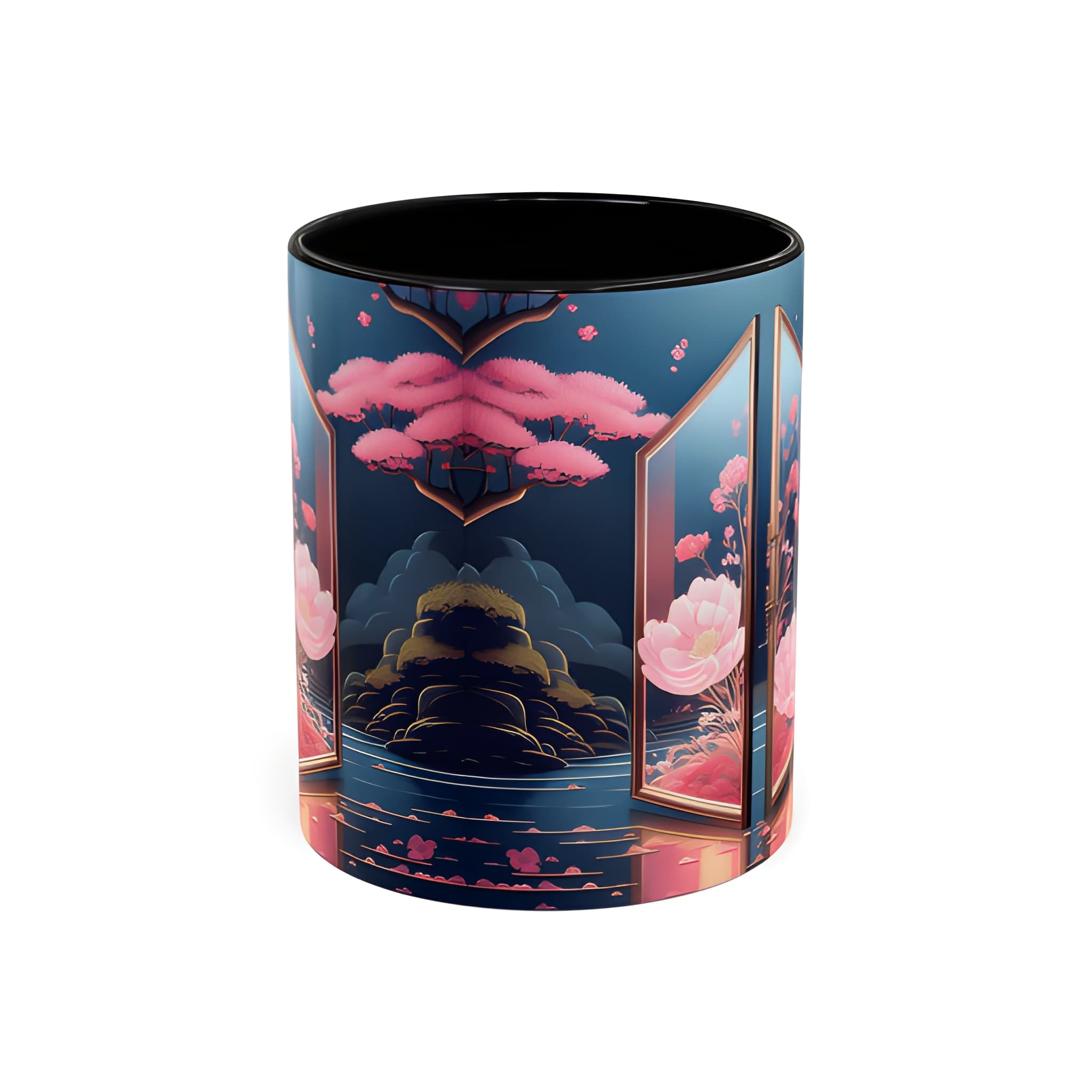 Floral BTS ARMY Logo Ceramic Mug, Kpop Fan Gift