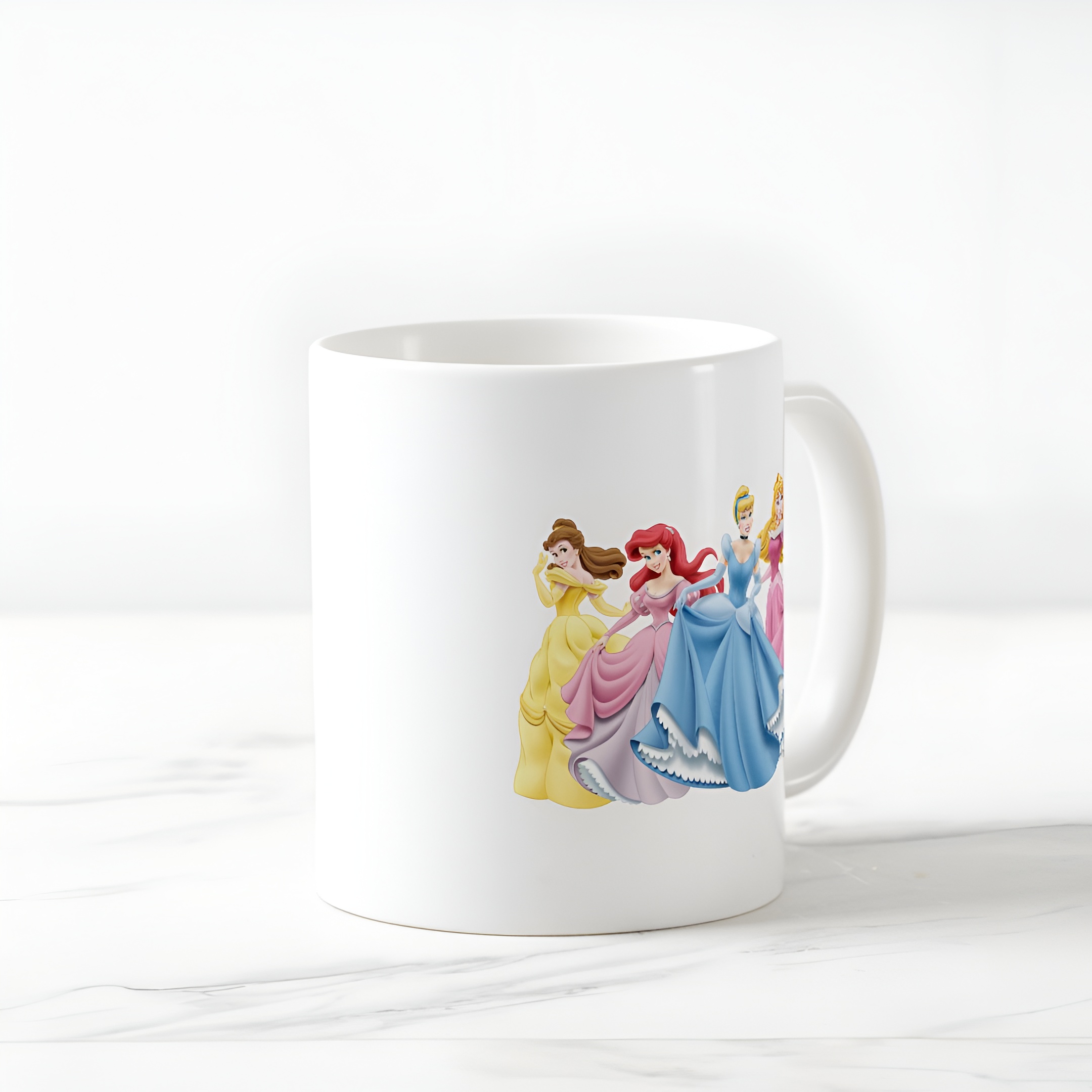 Cute Princess Coffee Mug Holding Dress Ceramic Tea Cup