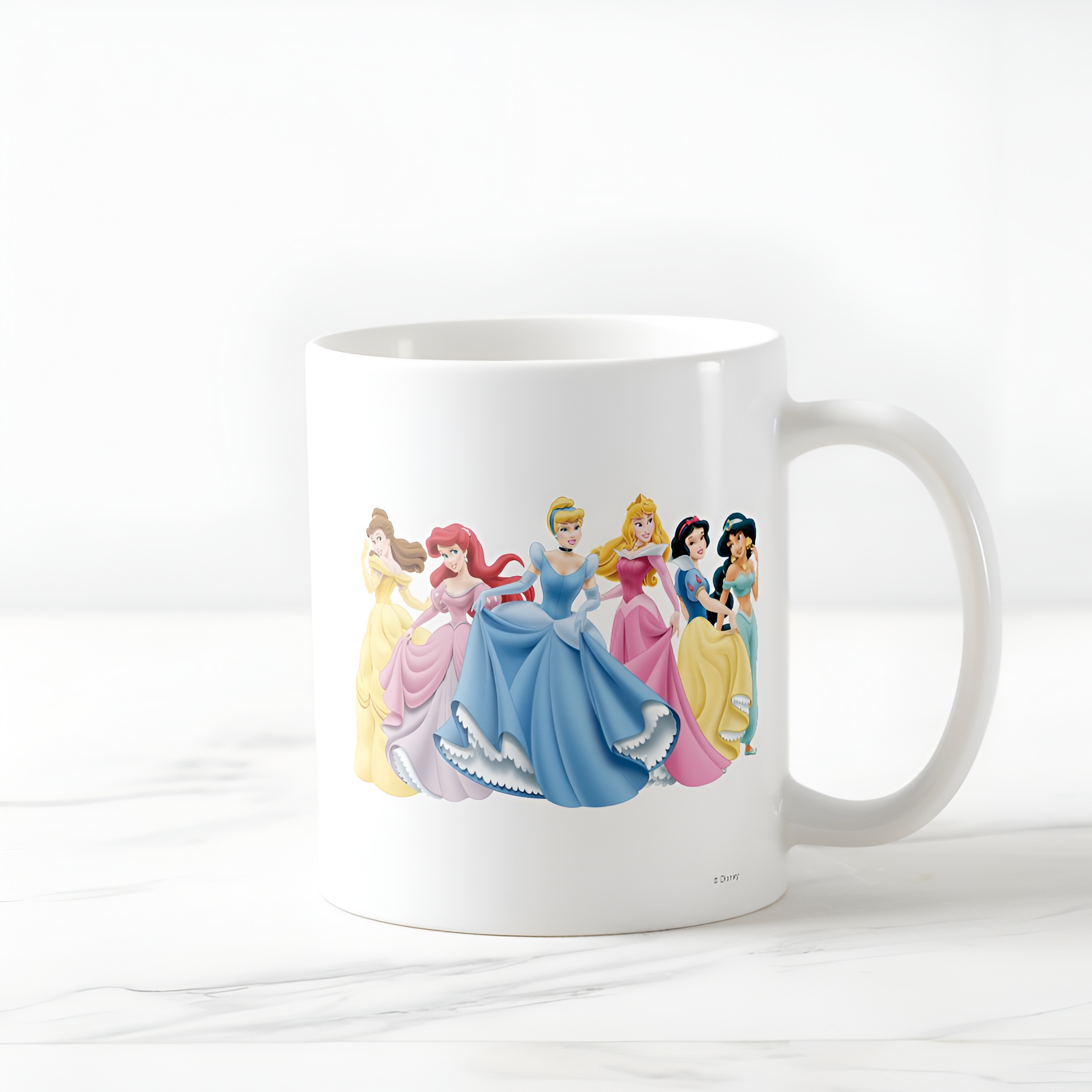 Cute Princess Coffee Mug Holding Dress Ceramic Tea Cup