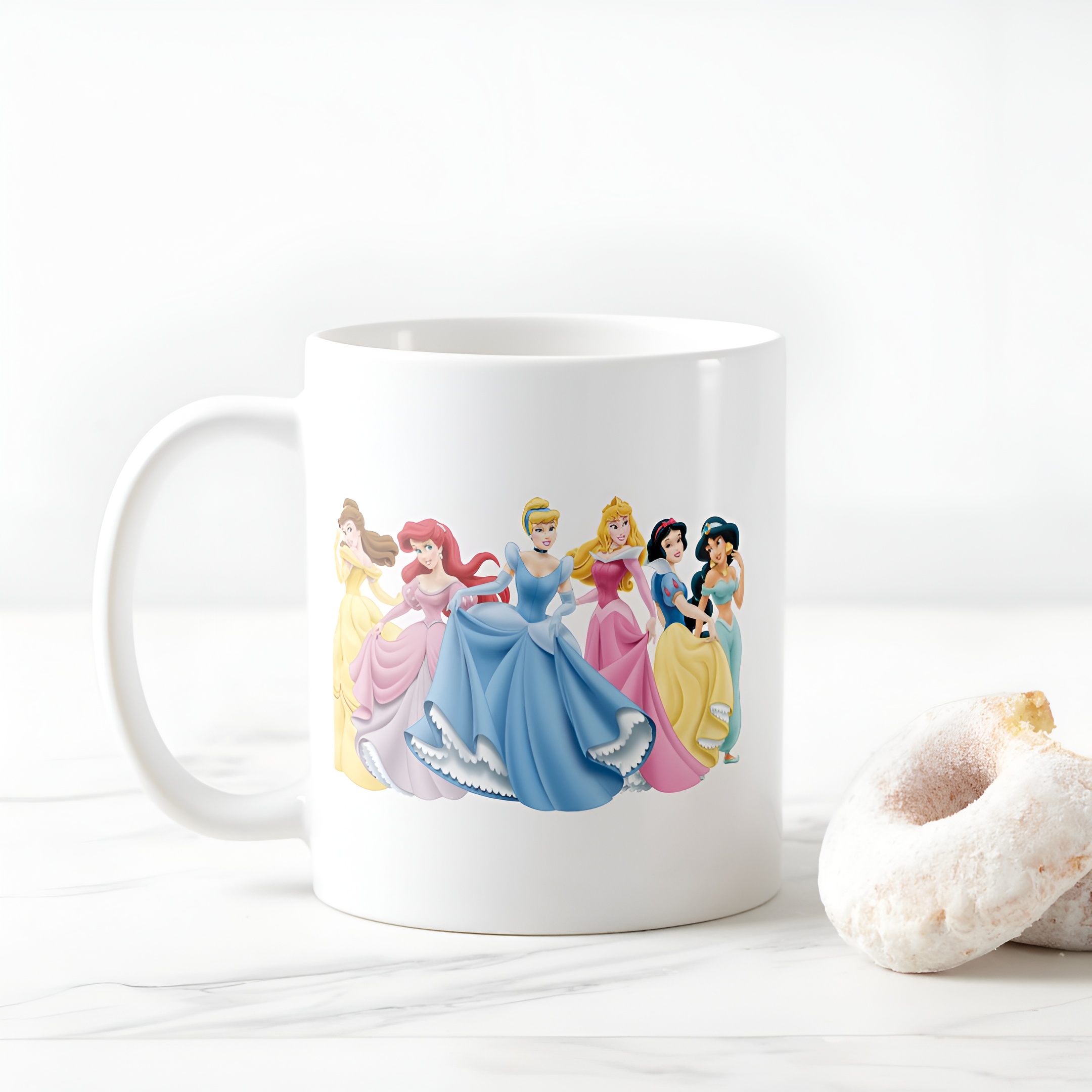 Cute Princess Coffee Mug Holding Dress Ceramic Tea Cup