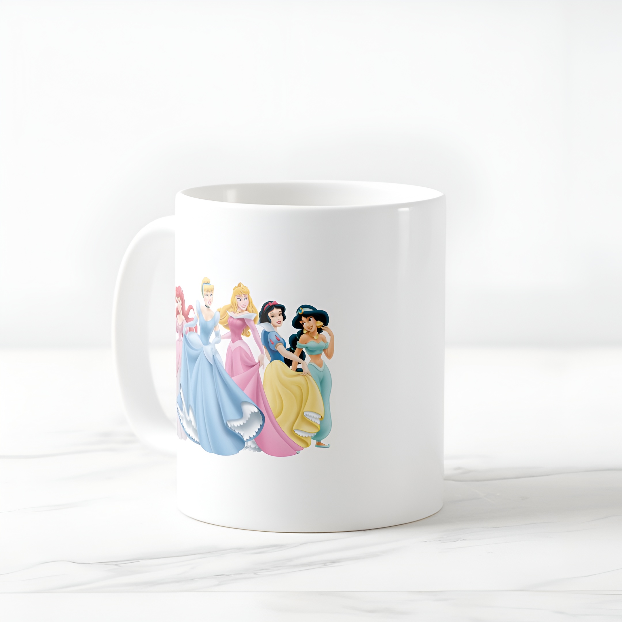 Cute Princess Coffee Mug Holding Dress Ceramic Tea Cup