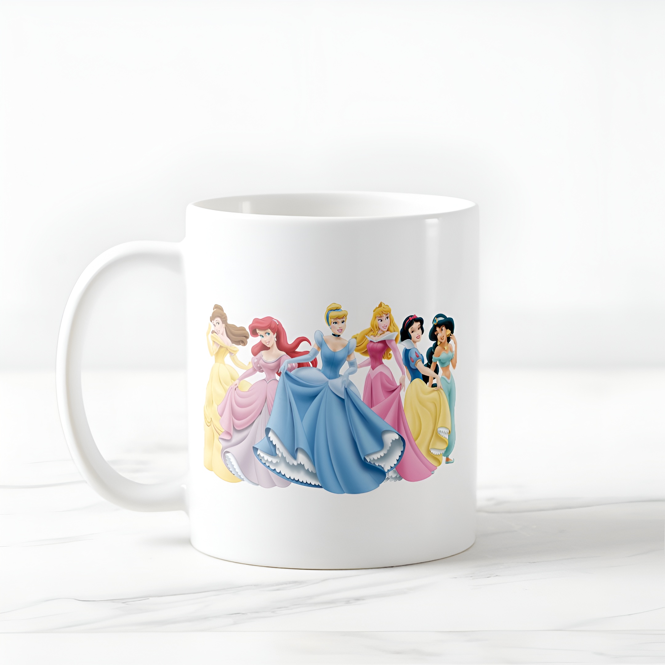 Cute Princess Coffee Mug Holding Dress Ceramic Tea Cup