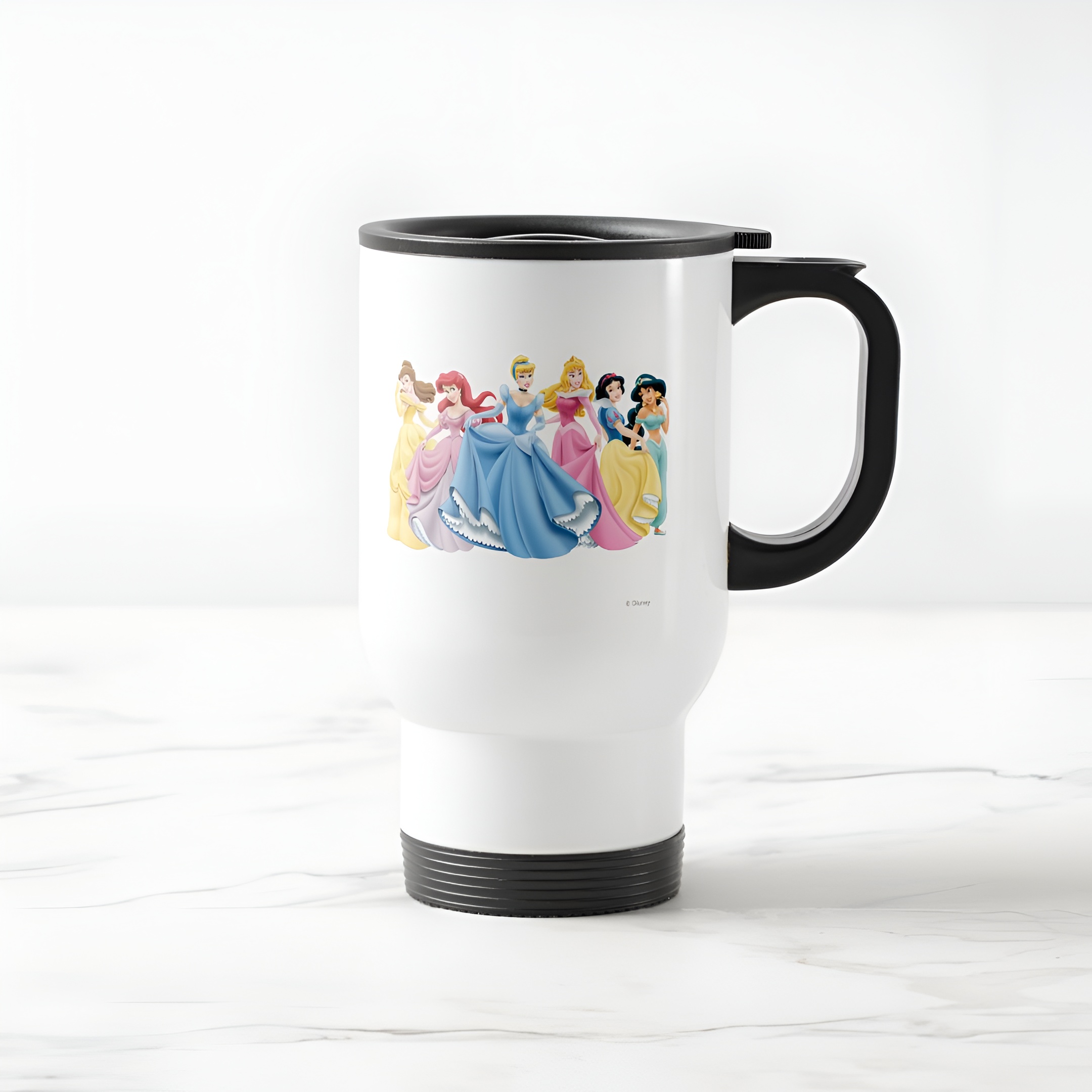 Disney Princess Holding Dresses Out Travel Mug Commuter Coffee Cup