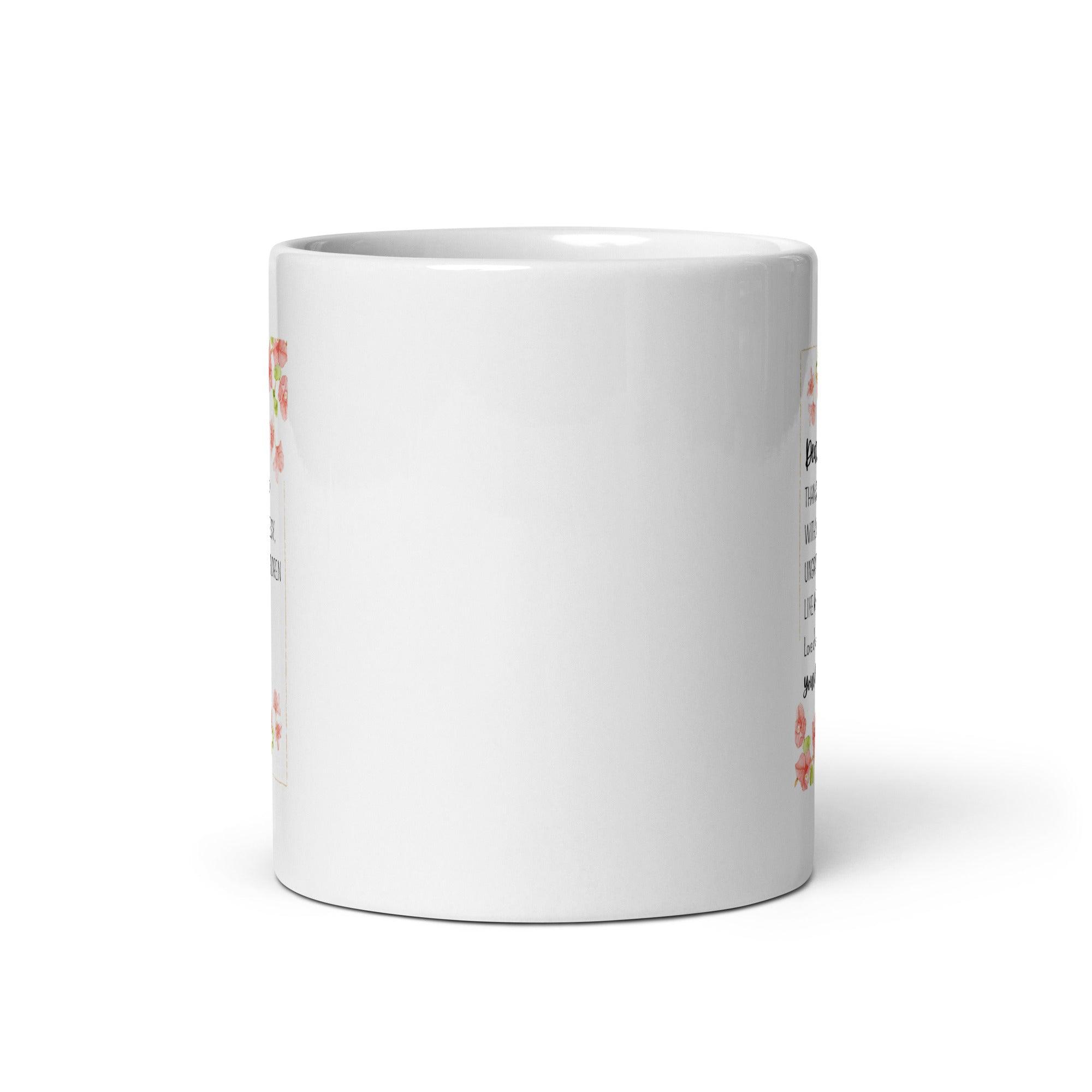 Dear Mom Sentimental Mom Mug with Floral Design and Glossy Ceramic - Inspire Cups