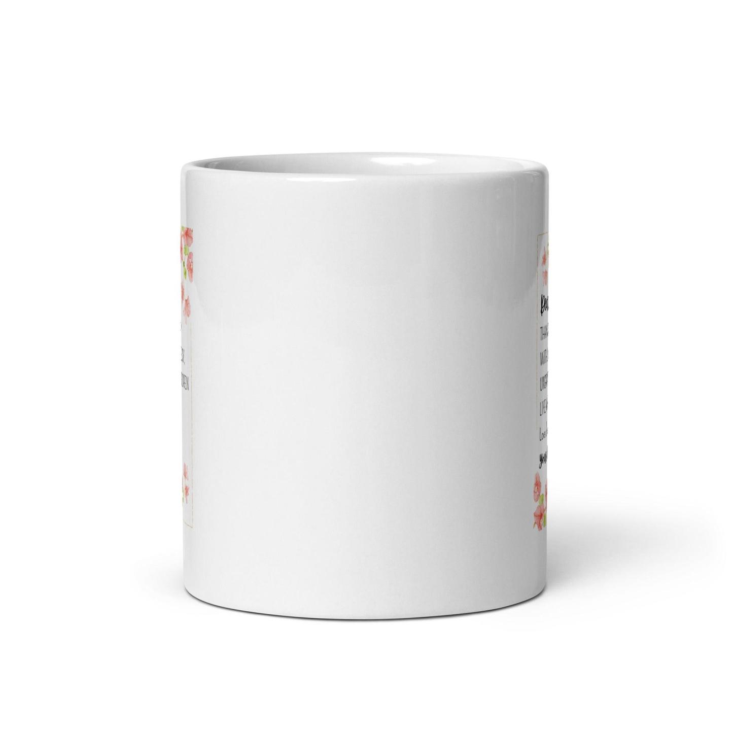 Dear Mom Sentimental Mom Mug with Floral Design and Glossy Ceramic - Inspire Cups