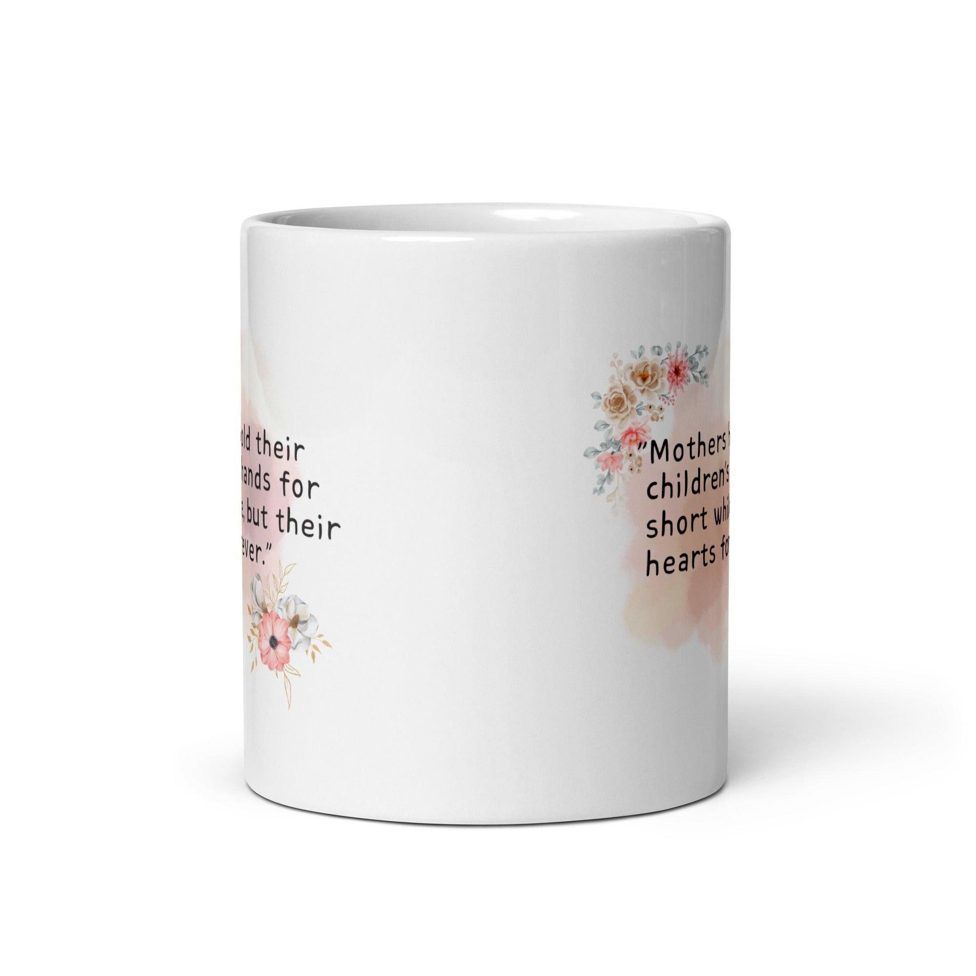 Mothers Childrens Hands Mug with Floral Art And Quote - Inspire Cups