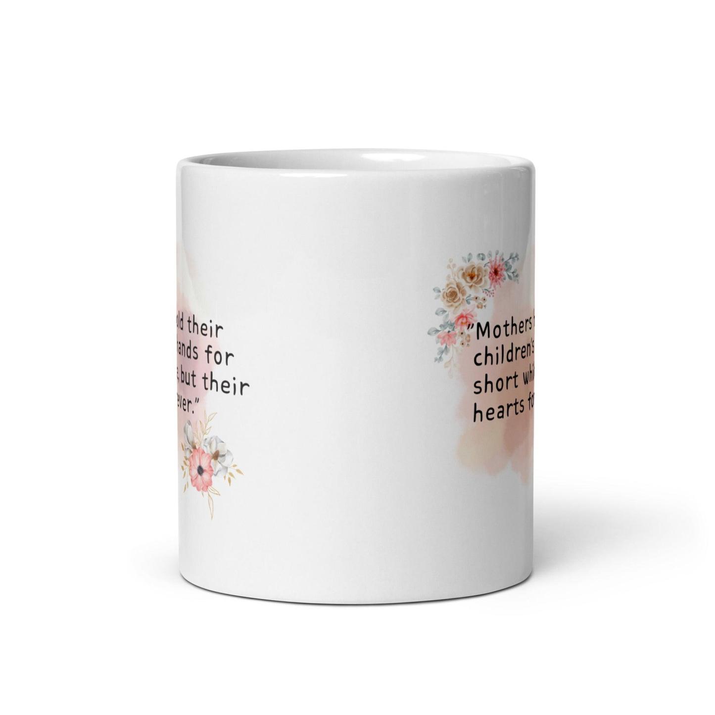 Mothers Childrens Hands Mug with Floral Art And Quote - Inspire Cups