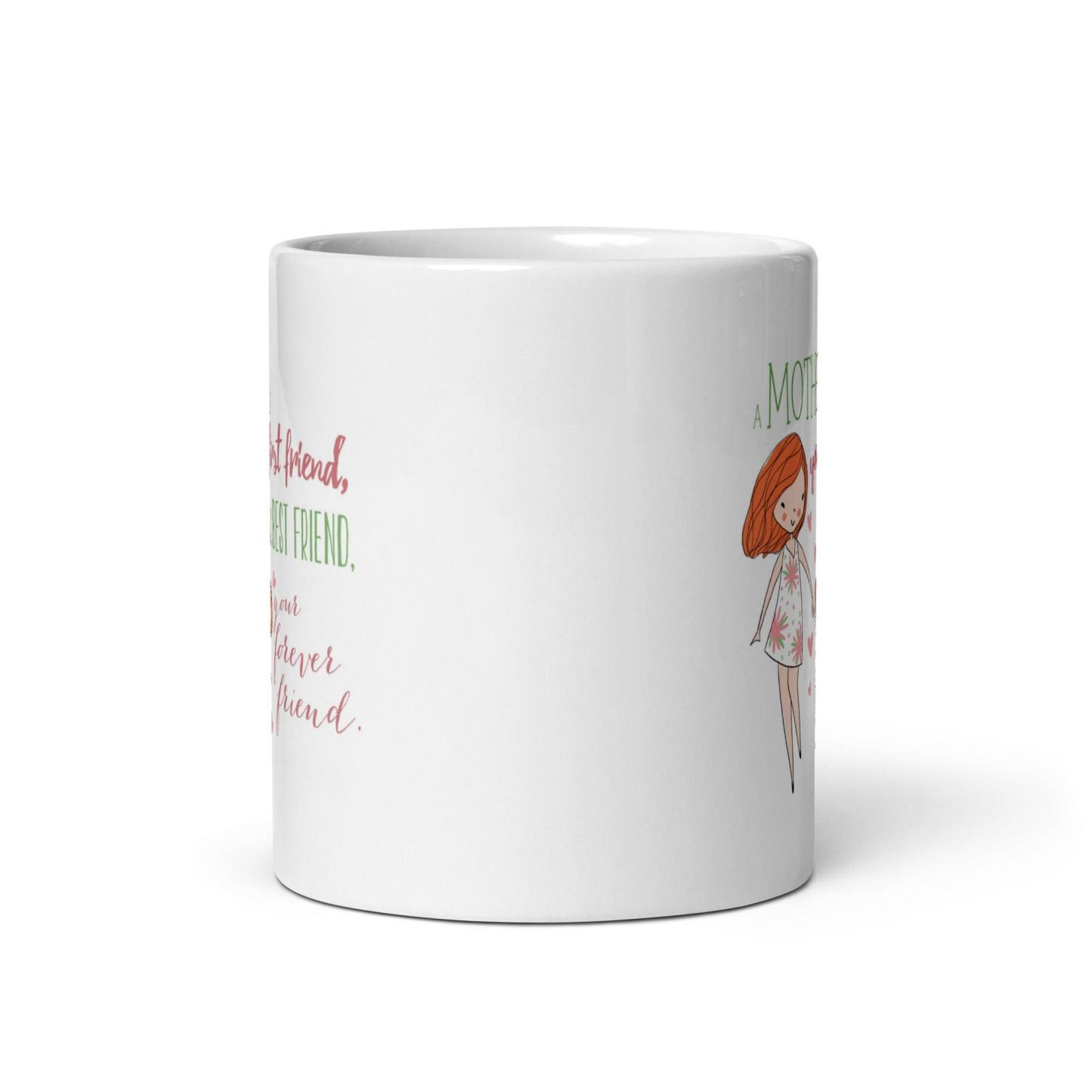 Mother Is First Friend Mug with Hand-Drawn Art and Durable Ceramic - Inspire Cups