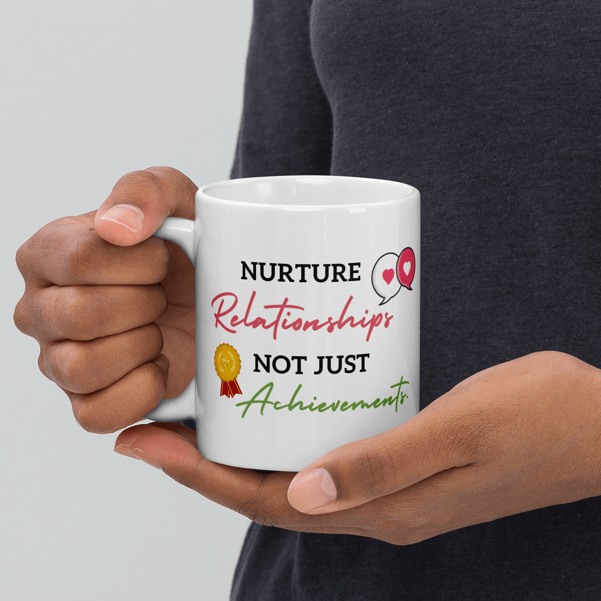 Nurture Relationships Mug featuring motivational artwork - Inspire Cups