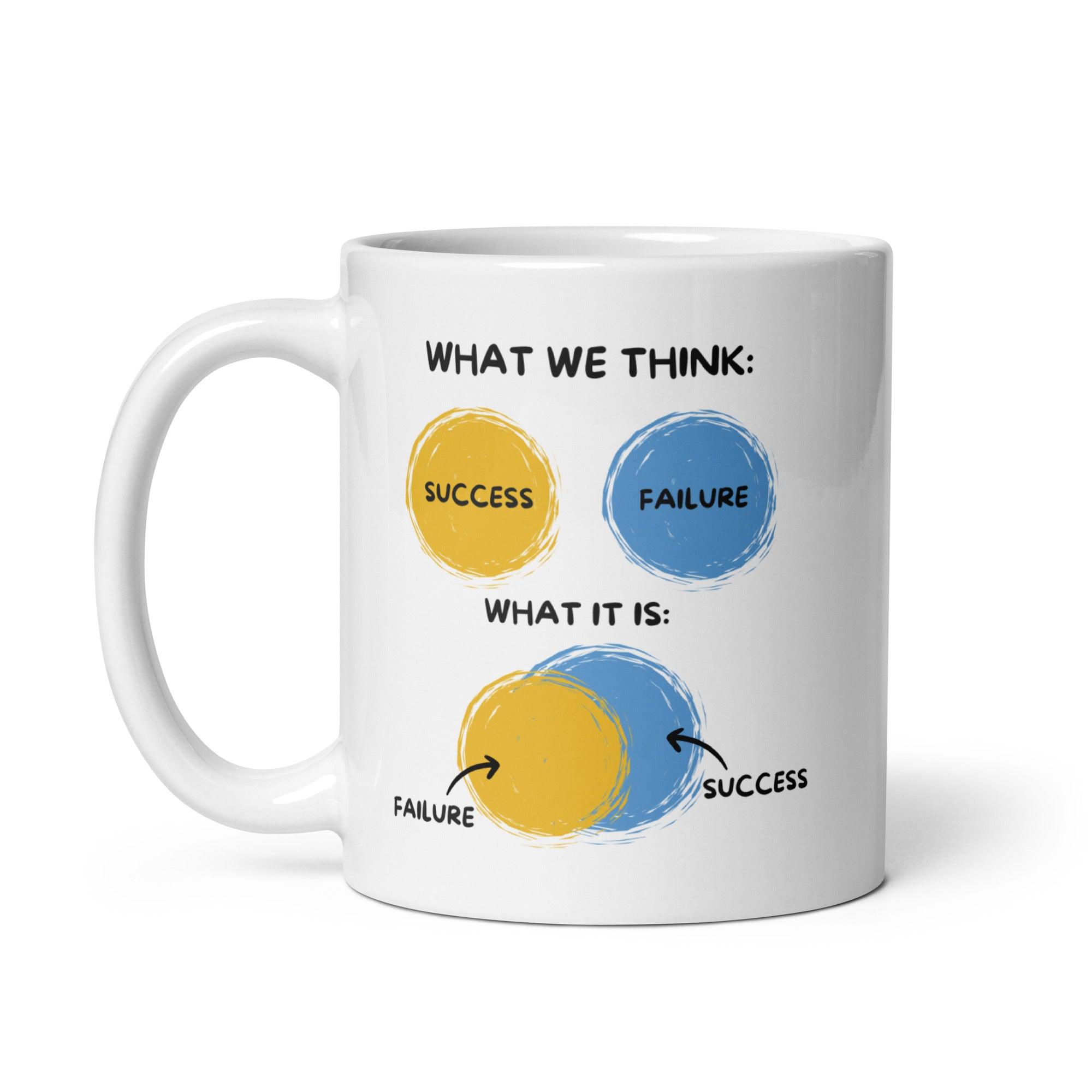 Success and Failure Mug With Graphic in Sturdy Microwave Safe Ceramic - Inspire Cups