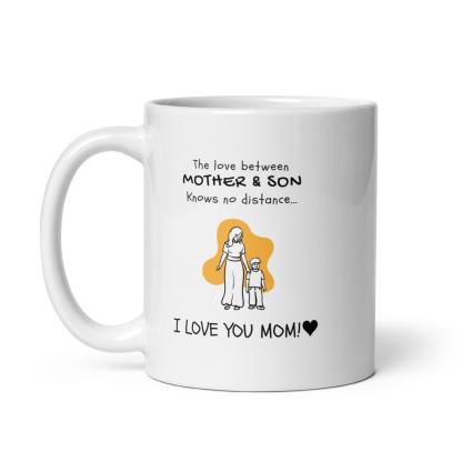 Mom Son Bonding Printed Mug featuring a heartfelt illustration - Inspire Cups