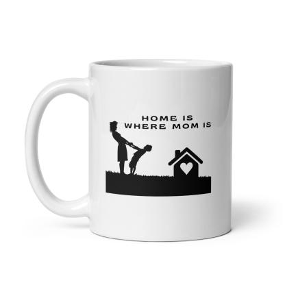 Sentimental Home Mom Mug with Silhouette Design and Glossy Ceramic - Inspire Cups