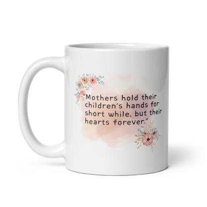 Mothers Childrens Hands Mug with Floral Art And Quote - Inspire Cups