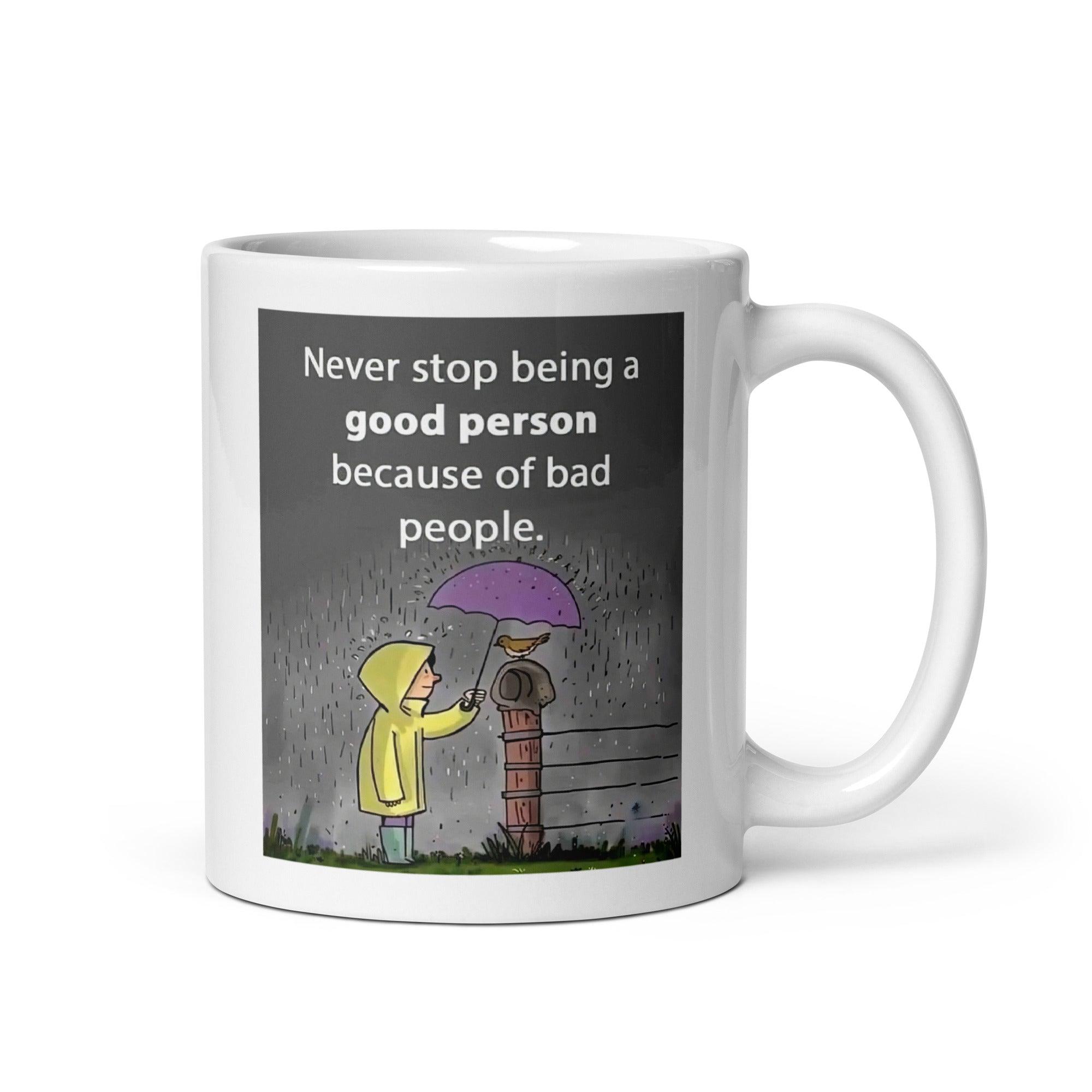 Kindness Rain Ceramic Mug with Inspirational Quote - Durable Ceramic - Inspire Cups