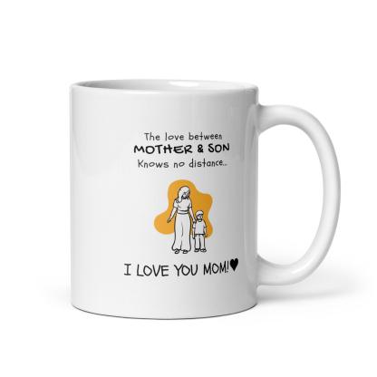 Mom Son Bonding Printed Mug featuring a heartfelt illustration - Inspire Cups