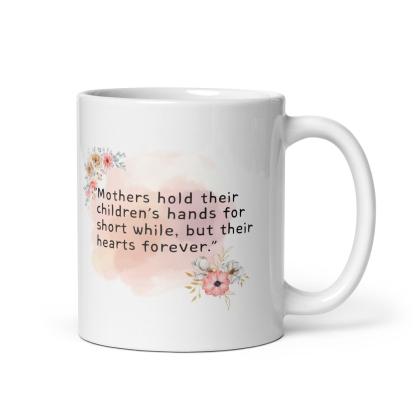 Mothers Childrens Hands Mug with Floral Art And Quote - Inspire Cups