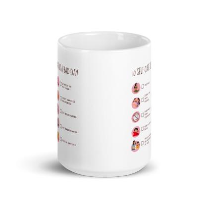 Self Care Ideas Mug With Checklist Design And Wellness Reminders - Inspire Cups