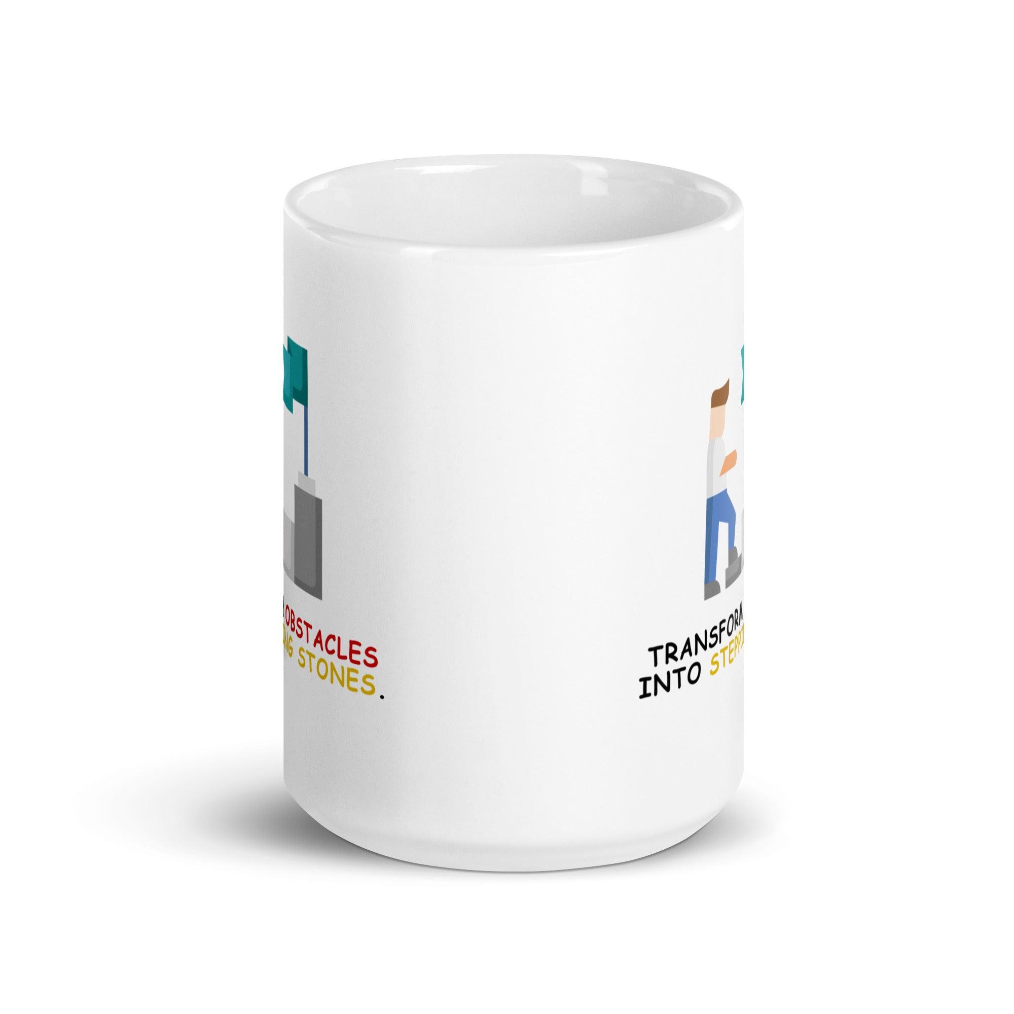 Perseverance Quote Mug | Transform Obstacles Into Stepping Stones Mug - Inspire Cups