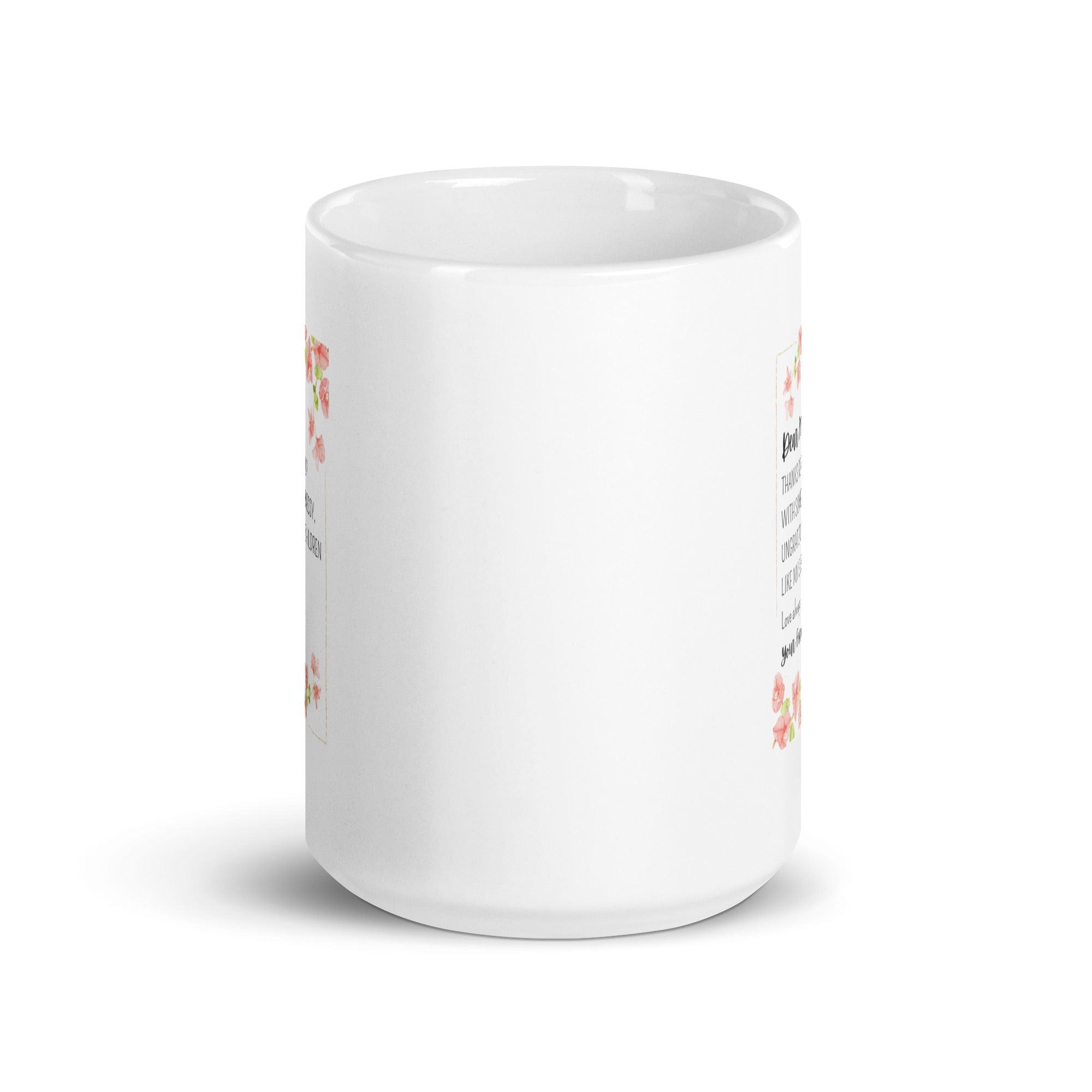 Dear Mom Sentimental Mom Mug with Floral Design and Glossy Ceramic - Inspire Cups