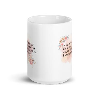 Mothers Childrens Hands Mug with Floral Art And Quote - Inspire Cups
