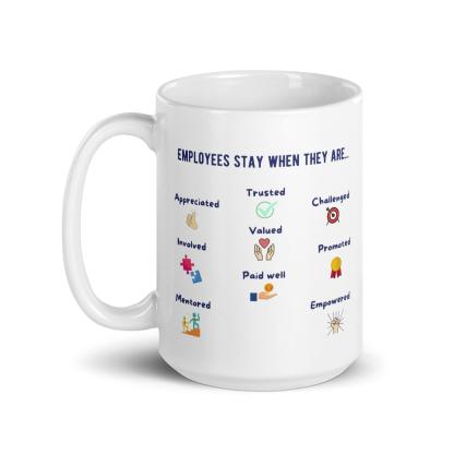 Employees Stay When They Are Text Printed Mug - Inspire Cups