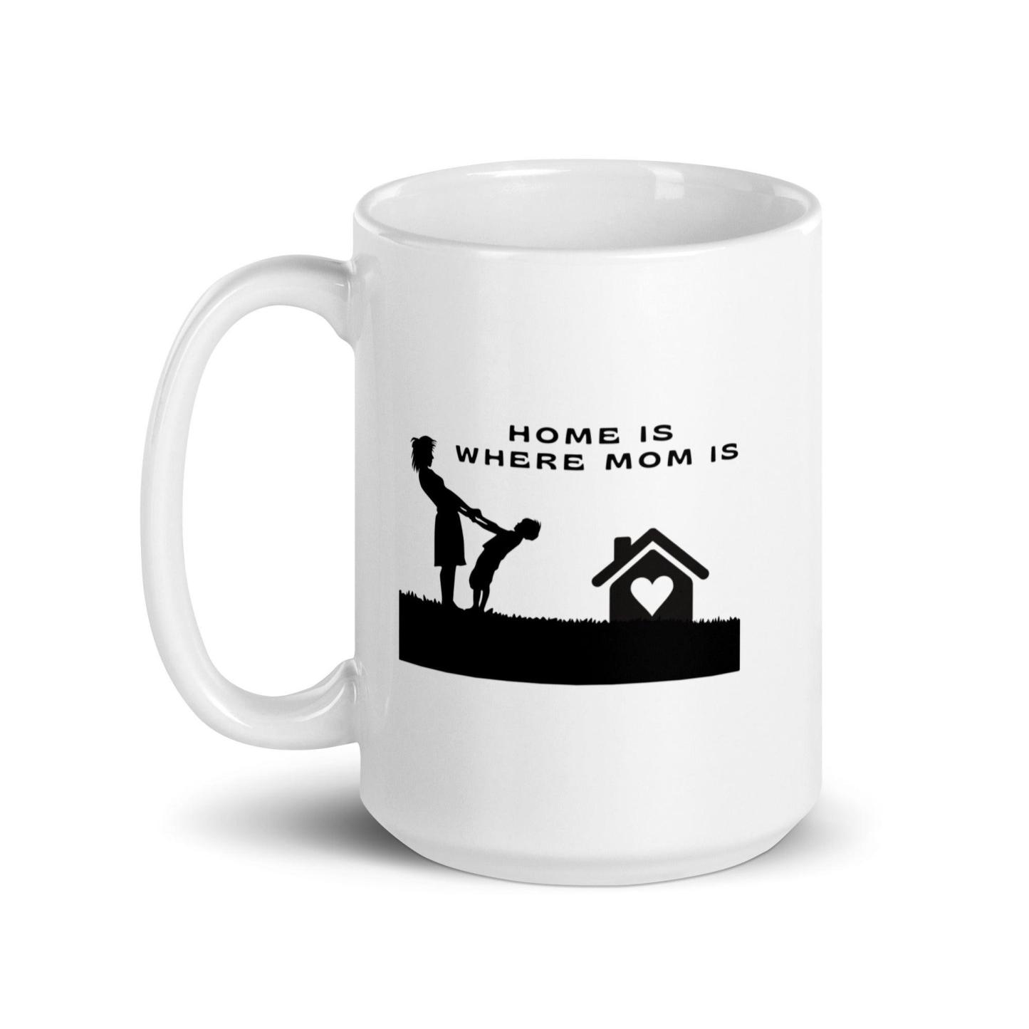 Sentimental Home Mom Mug with Silhouette Design and Glossy Ceramic - Inspire Cups