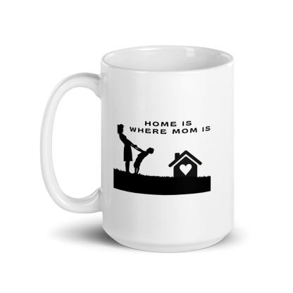 Sentimental Home Mom Mug with Silhouette Design and Glossy Ceramic - Inspire Cups