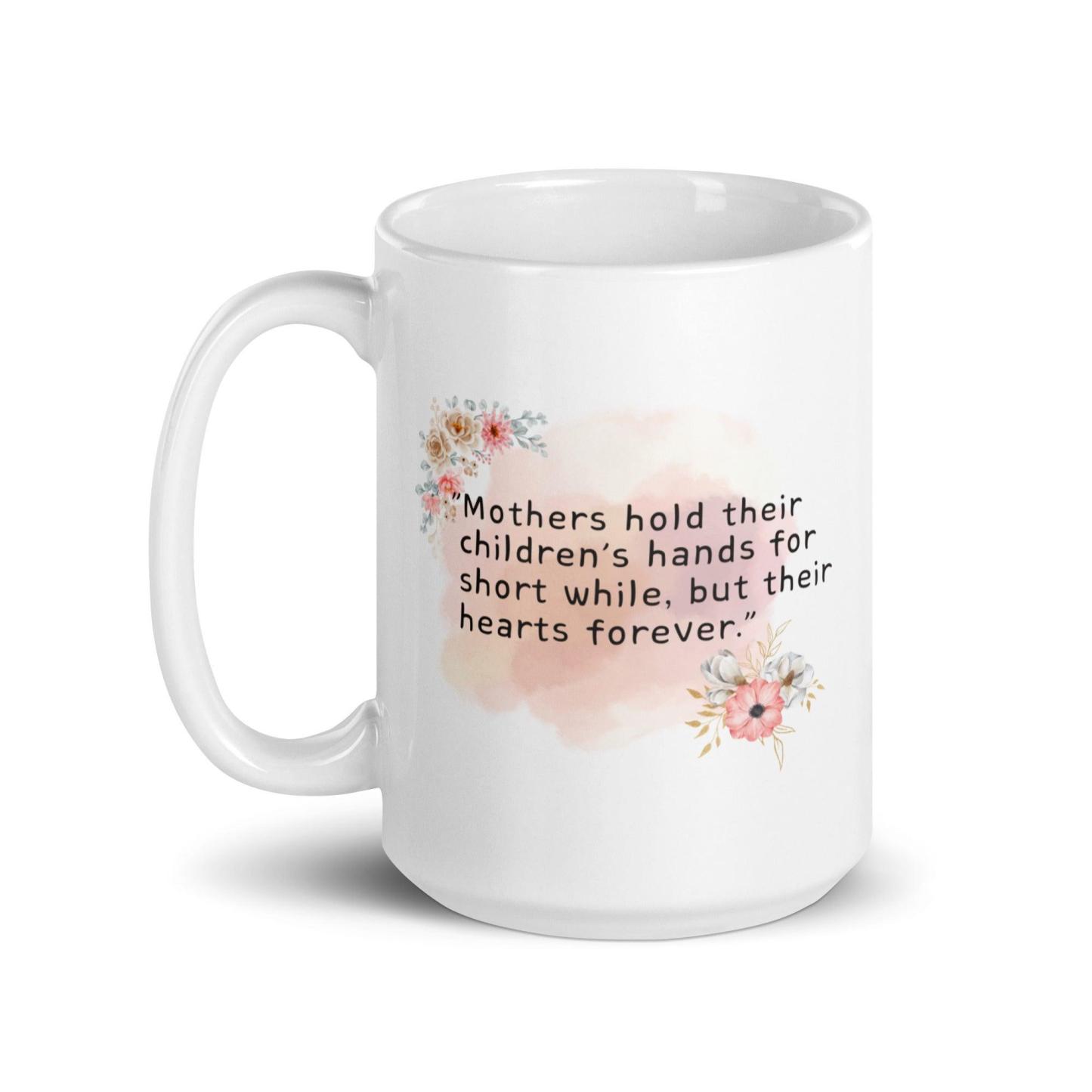 Mothers Childrens Hands Mug with Floral Art And Quote - Inspire Cups