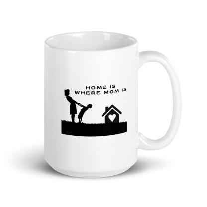 Sentimental Home Mom Mug with Silhouette Design and Glossy Ceramic - Inspire Cups