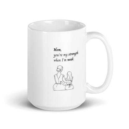 Mom Strength Glossy Mug A Beautiful Tribute to Unseen Strength - Inspire Cups