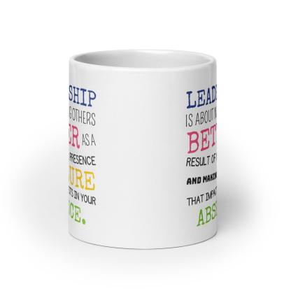 Leadership Quote Printed Mug for Daily Motivation - Durable Ceramic - Inspire Cups