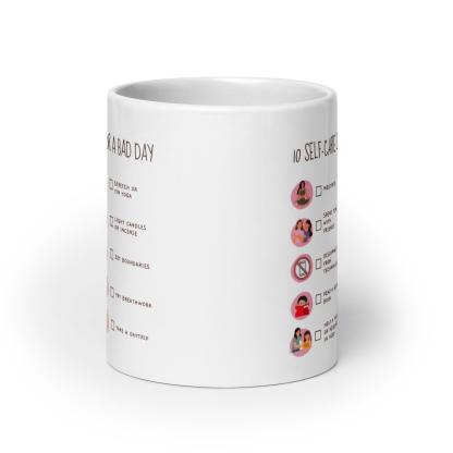 Self Care Ideas Mug With Checklist Design And Wellness Reminders - Inspire Cups