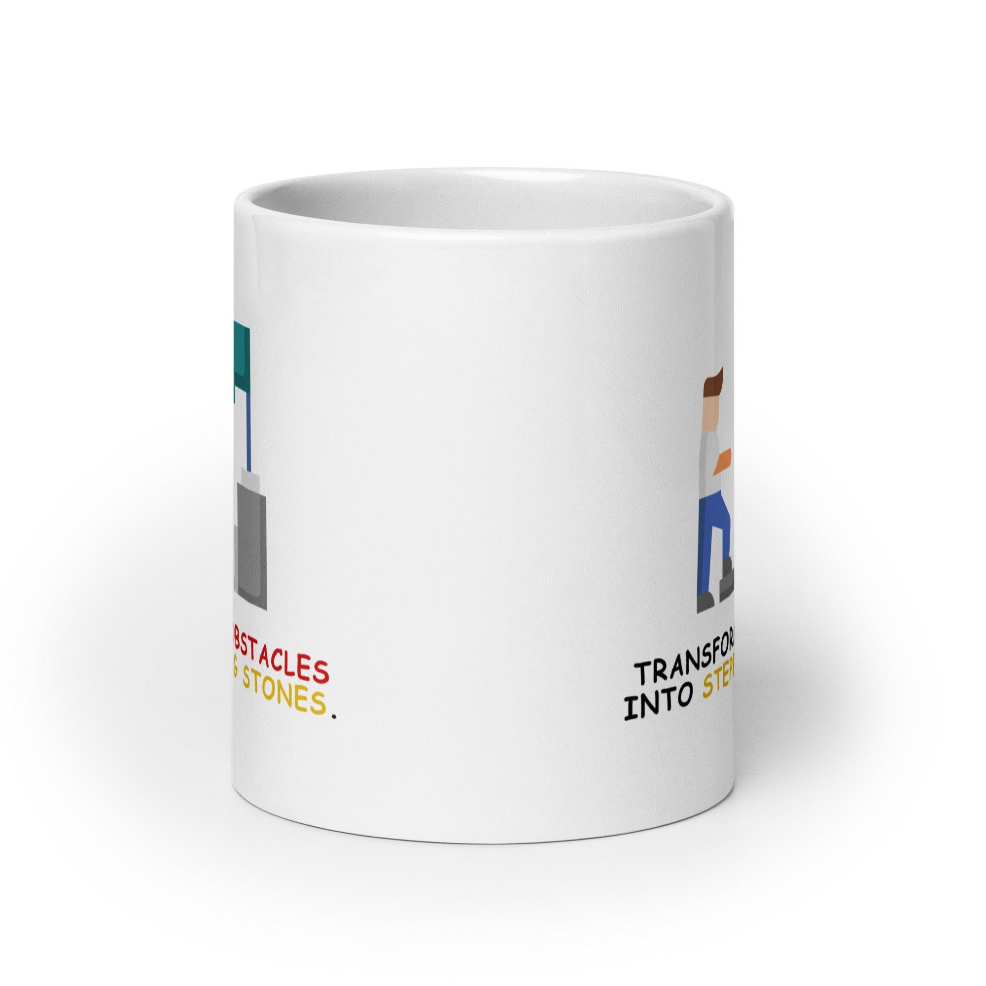 Perseverance Quote Mug | Transform Obstacles Into Stepping Stones Mug - Inspire Cups