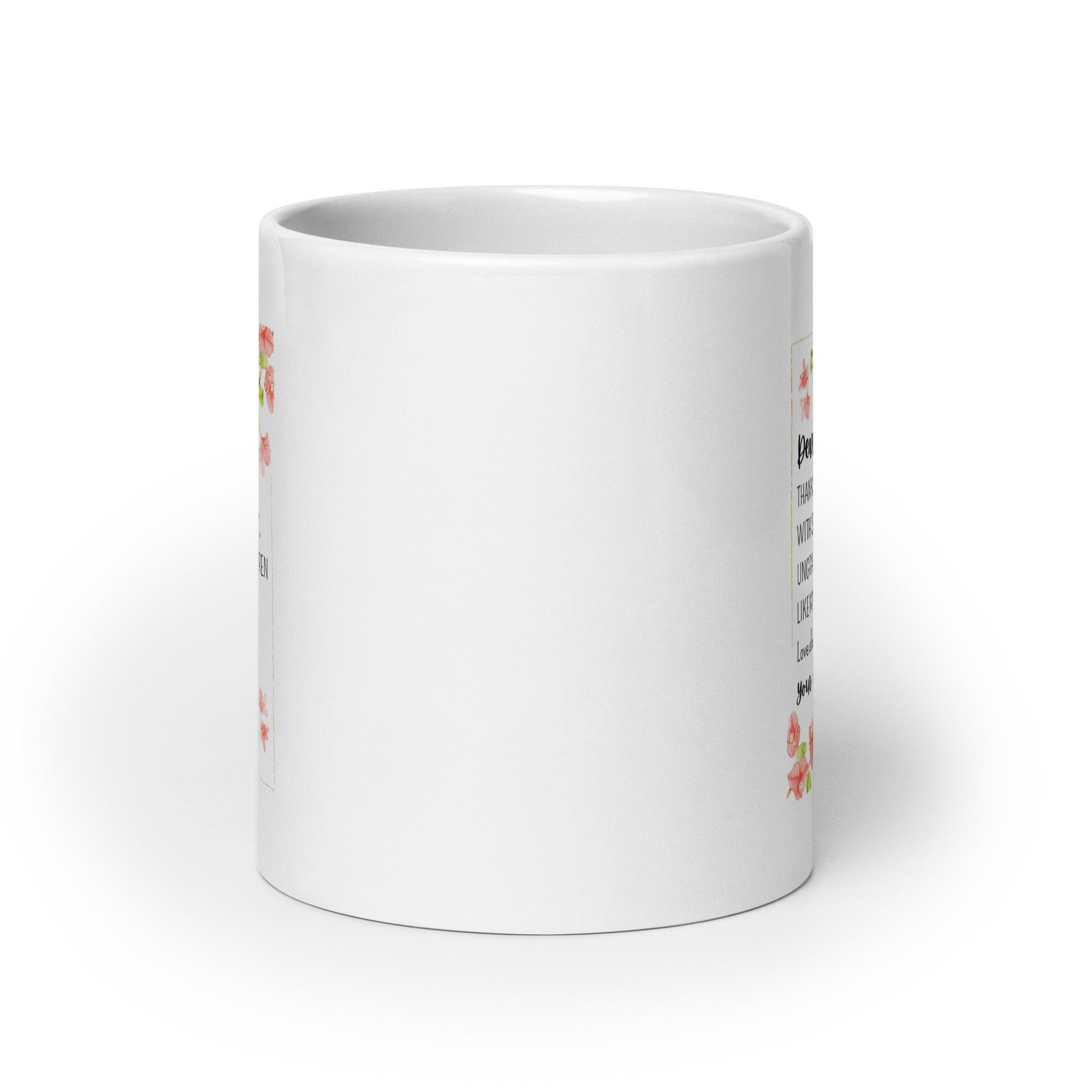 Dear Mom Sentimental Mom Mug with Floral Design and Glossy Ceramic - Inspire Cups