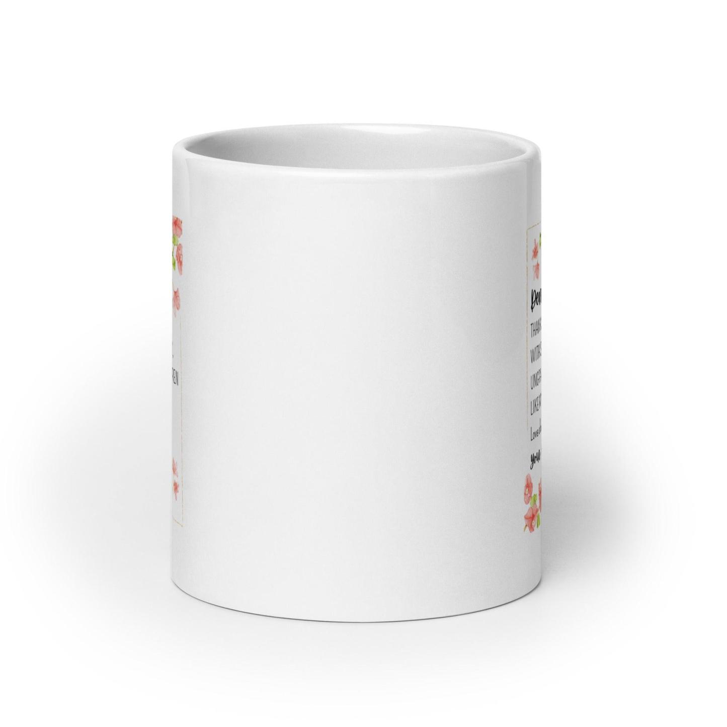 Dear Mom Sentimental Mom Mug with Floral Design and Glossy Ceramic - Inspire Cups