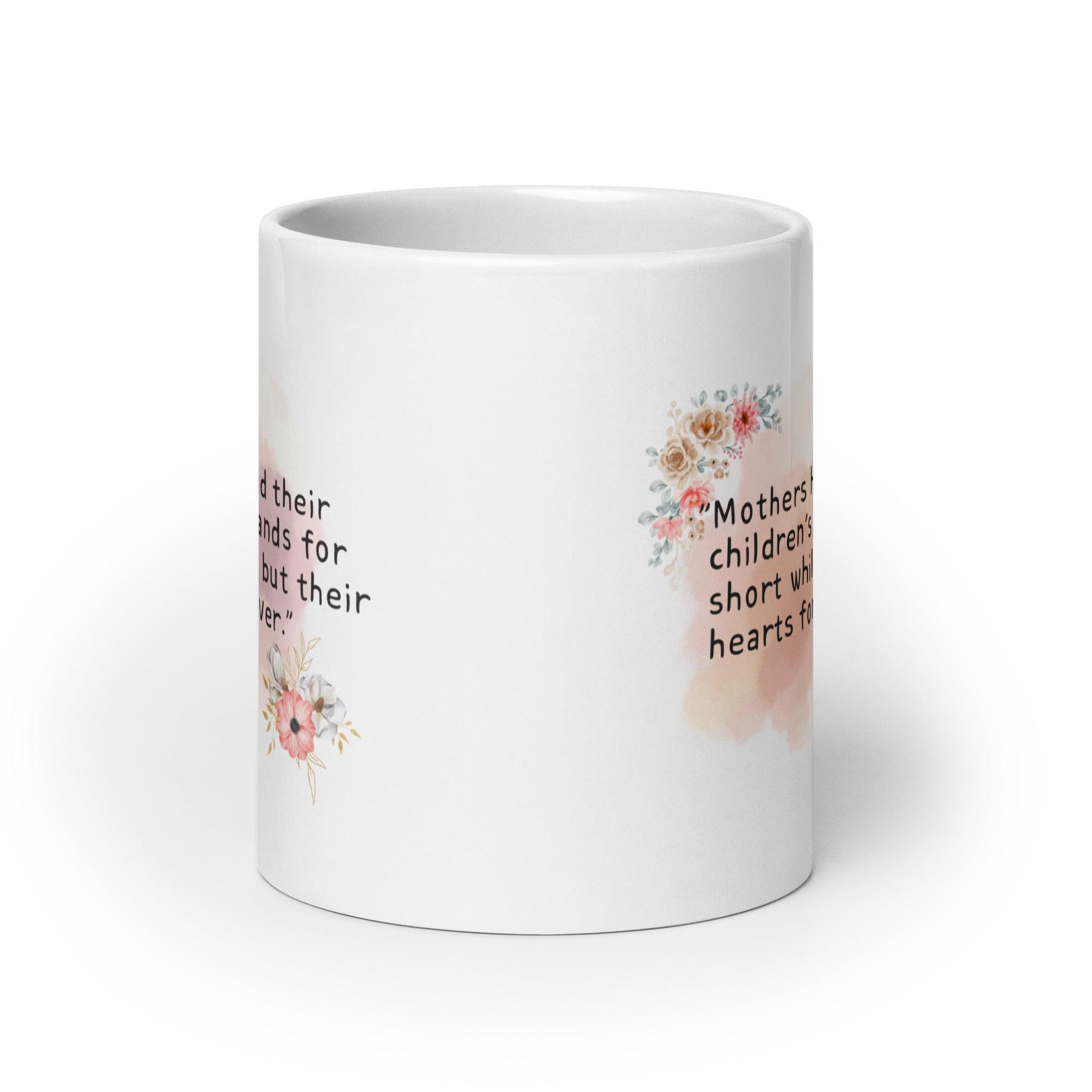 Mothers Childrens Hands Mug with Floral Art And Quote - Inspire Cups