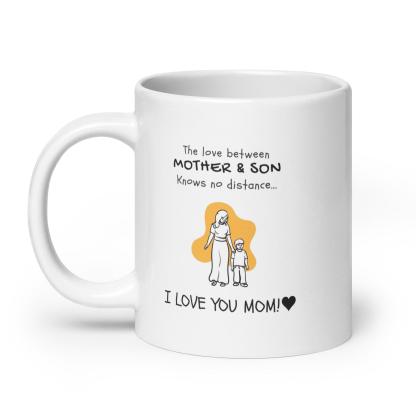 Mom Son Bonding Printed Mug featuring a heartfelt illustration - Inspire Cups