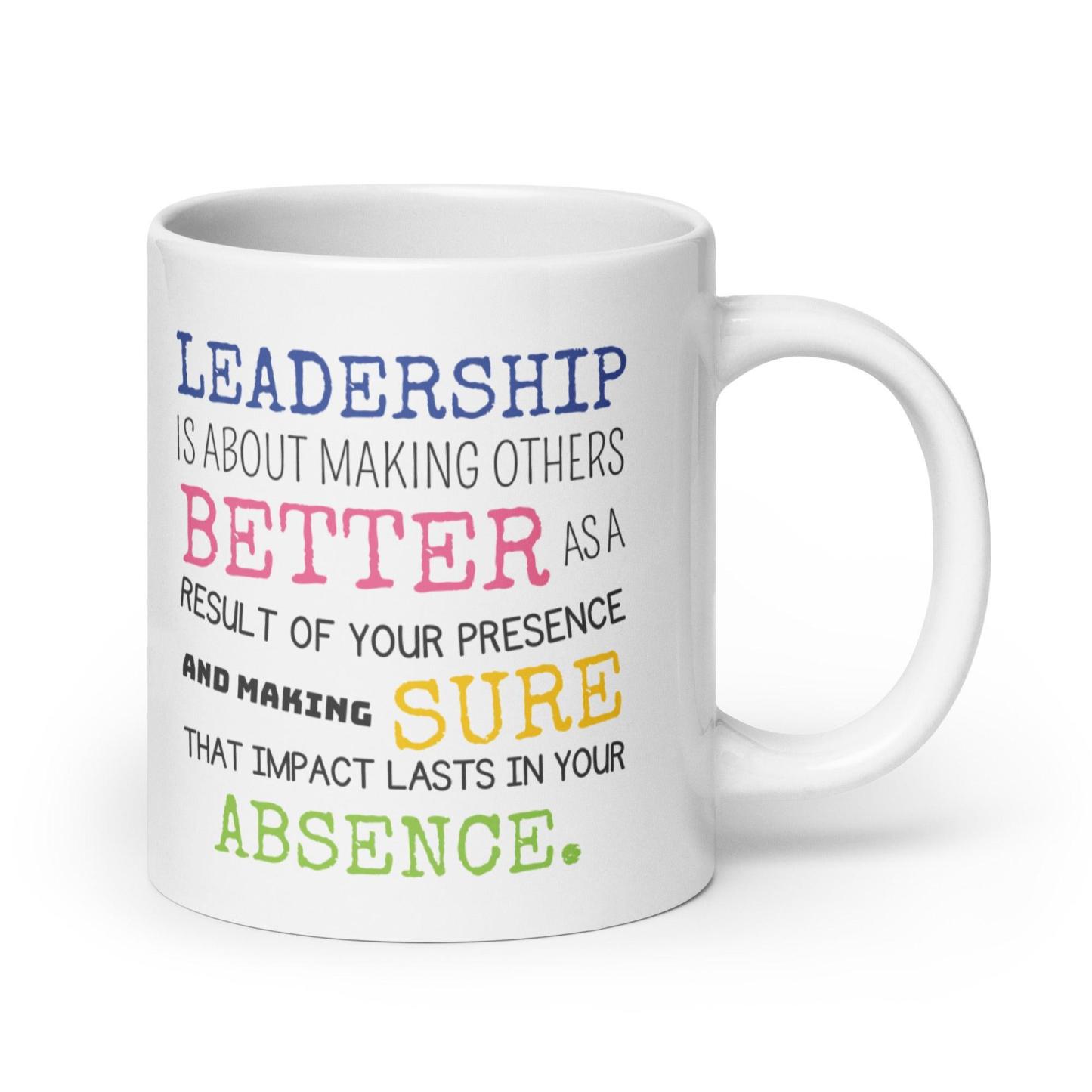 Leadership Quote Printed Mug for Daily Motivation - Durable Ceramic - Inspire Cups
