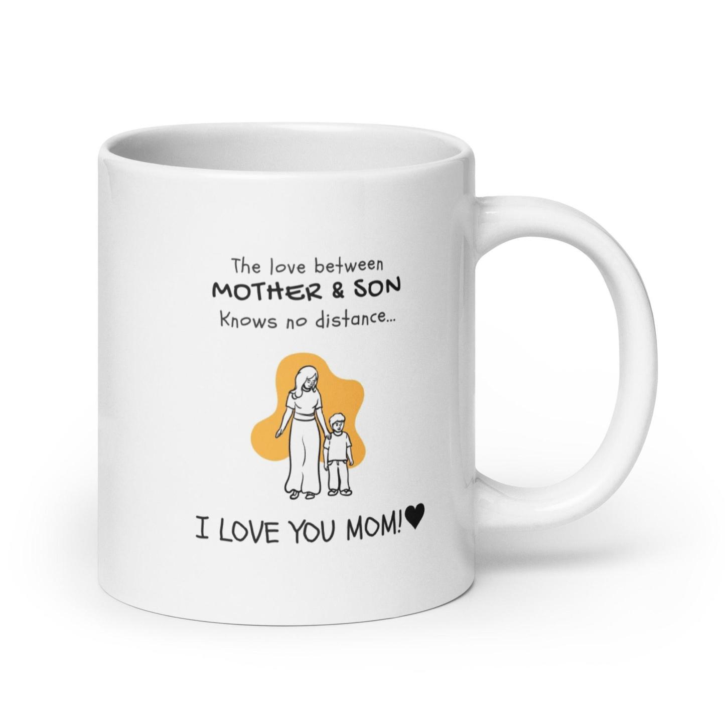 Mom Son Bonding Printed Mug featuring a heartfelt illustration - Inspire Cups